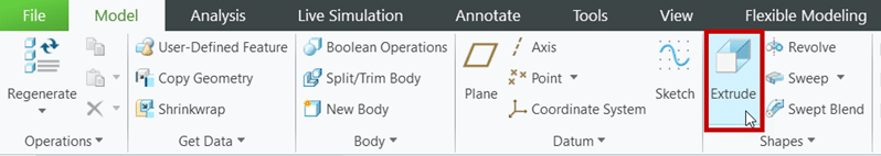Extrude command for shapes Group